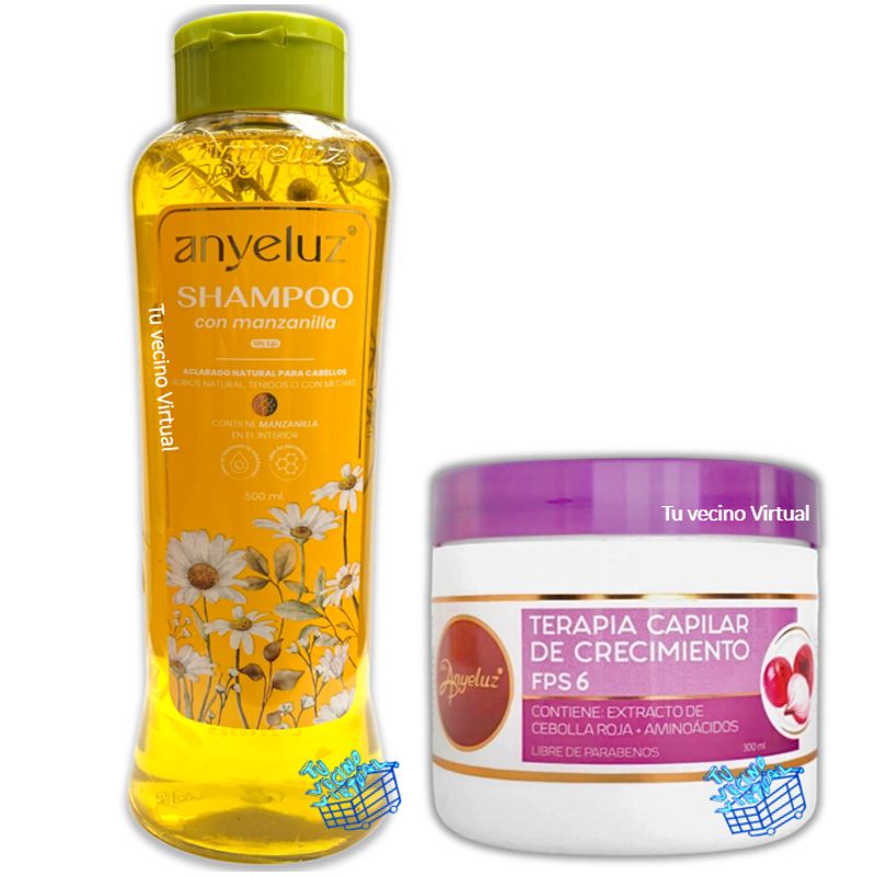 ANYELUZ - Shampo Manzanilla y Terapia Capilar Cebolla  Anyeluz