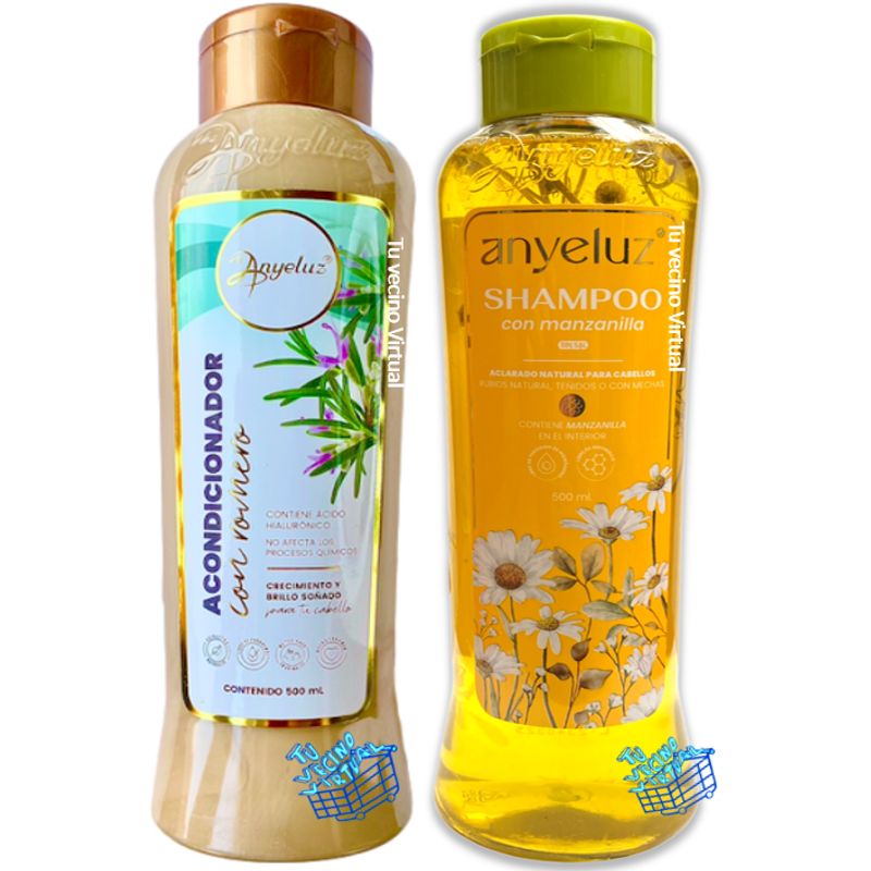 ANYELUZ - Shampoo Manzanilla y Acondicionador de Romero Anyeluz