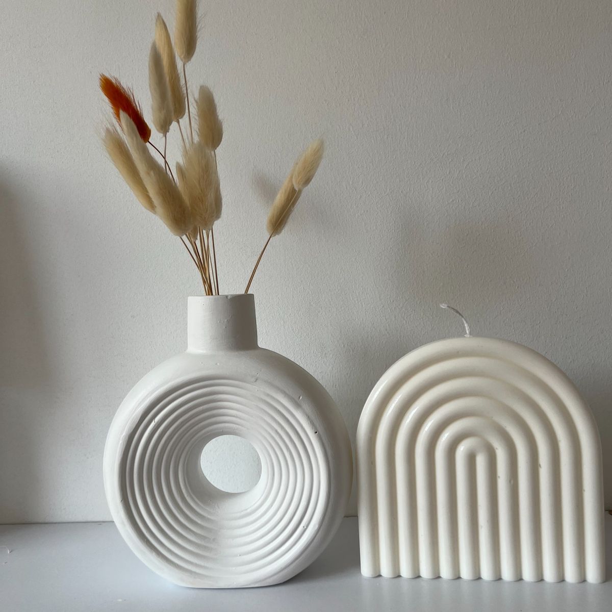 DECORACIONES ALE Y GABI - Set Decorativo Jarrón y Vela Decorativa Arco