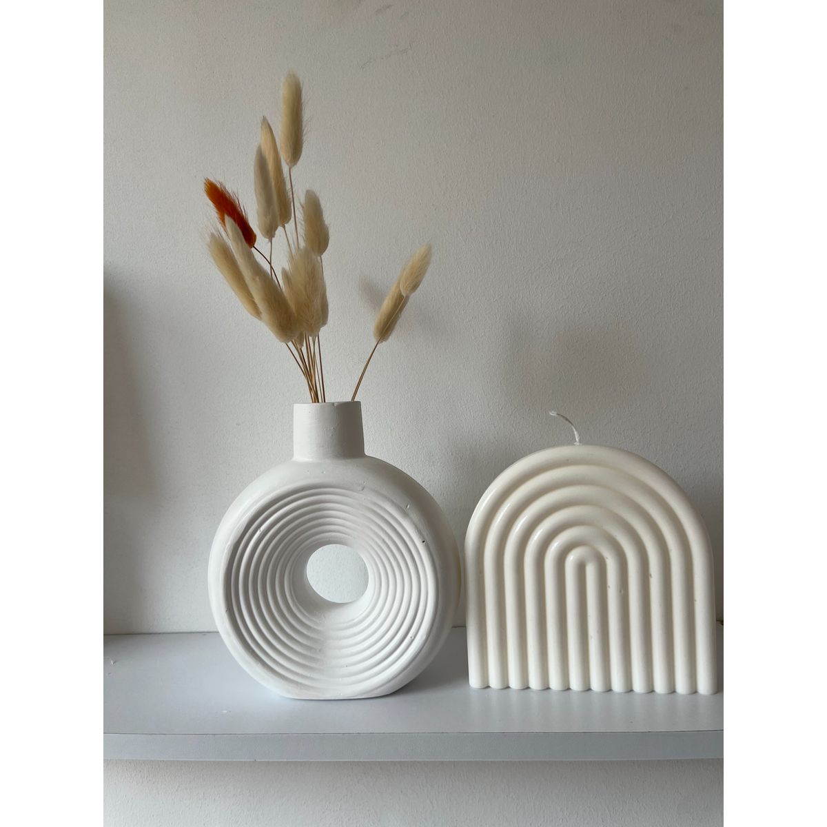 DECORACIONES ALE Y GABI - Set Decorativo Jarrón y Vela Decorativa Arco