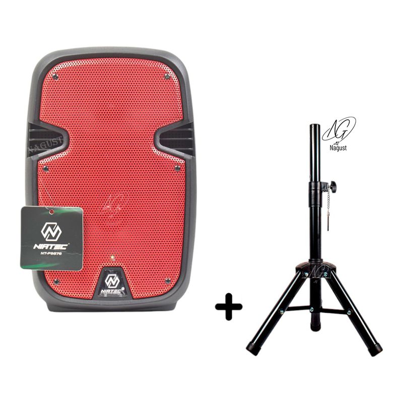 NIATEC - Parlante Cabina Recargable 6.5 Niatec Nt-pb9876 Rd Bt Tws+base