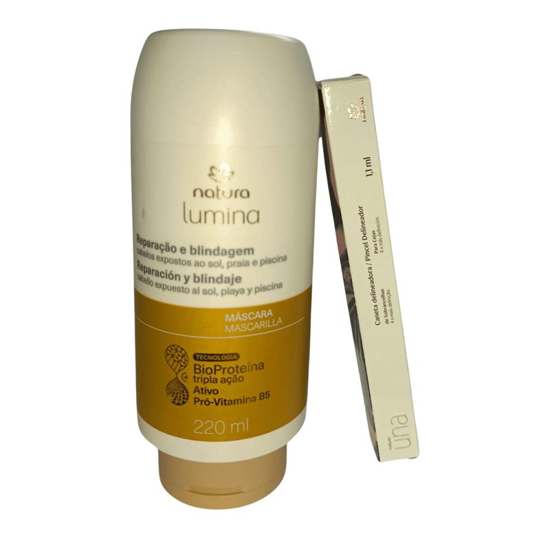 NATURA - Set Natura Lumina Reparación + UNA Pincel Delineador de Cejas Marrón