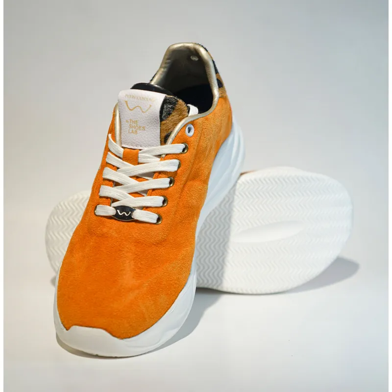 INCO - Tenis Cuero Gamuza Naranja Rawcacao Dubai
