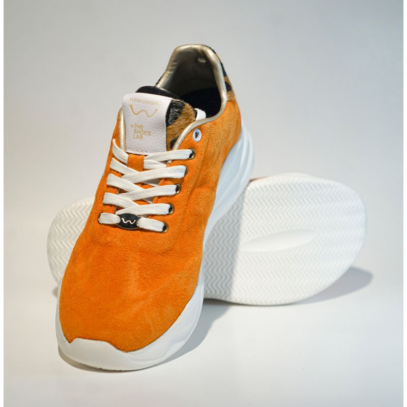 GENERICO - Tenis Cuero Gamuza Naranja Rawcacao Dubai