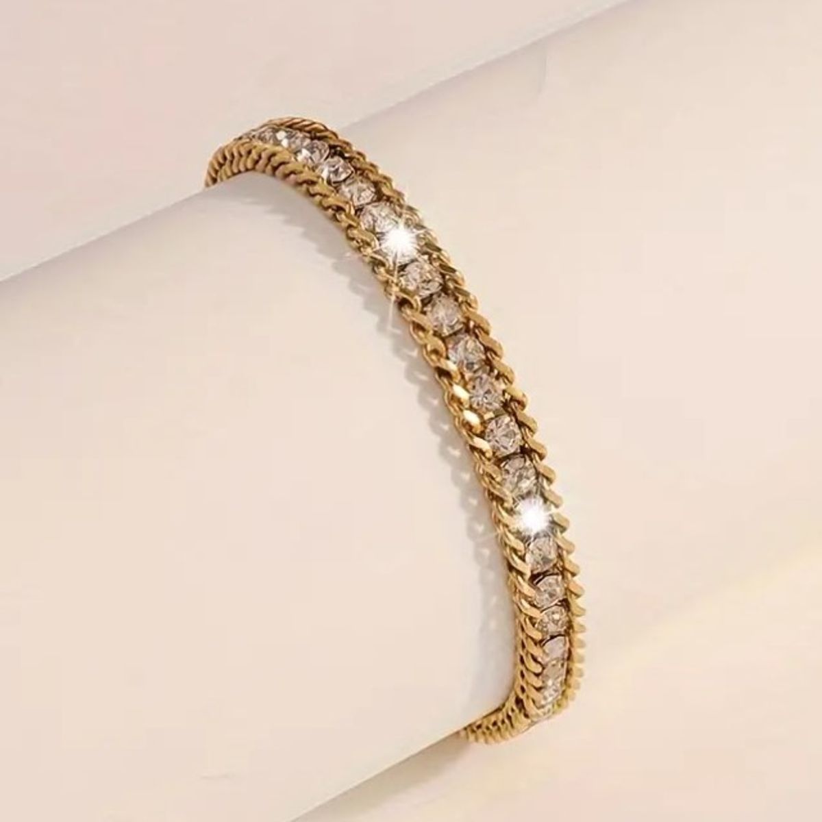 GENERICO - Pulsera De Acero Inoxidable Con Incrustacion De Diamantes