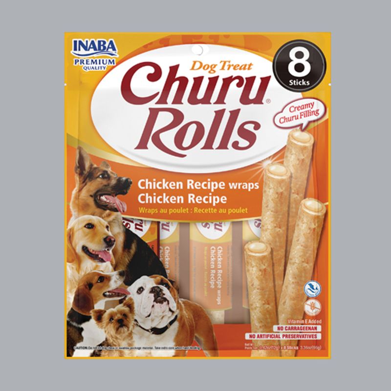 GENERICO - Churu Dog Rolls Snack Pollo Pack x8 96gr