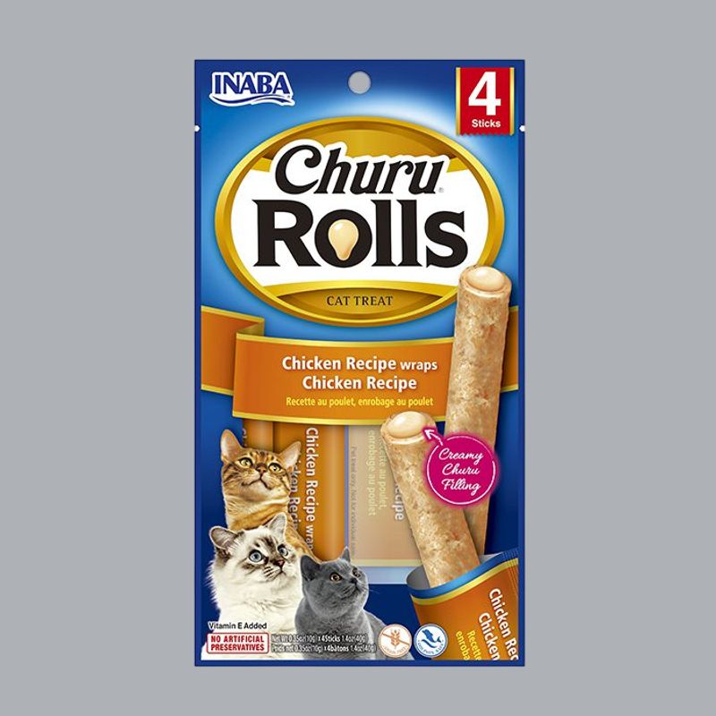 GENERICO - Churu Rolls Snack Pollo Pack x4 40gr
