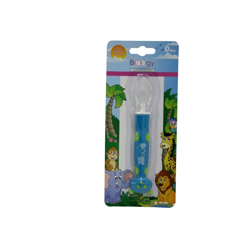 BOOGY - Cuchara Silicona Bebé Infantil Azul