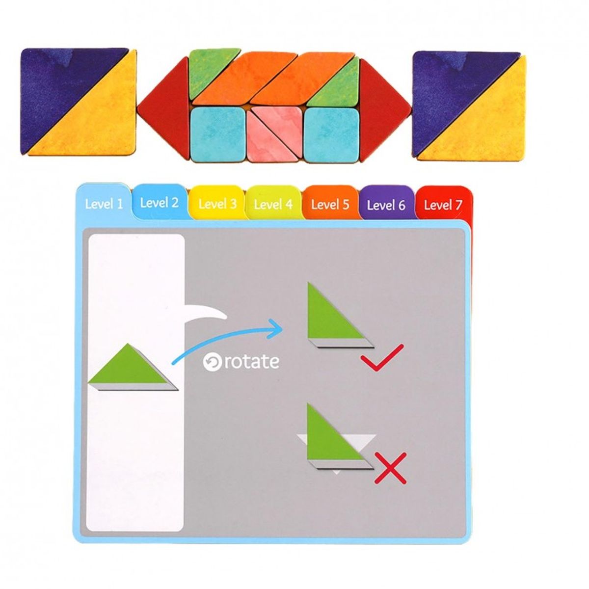 JUGANDO Y EDUCANDO - Juego Didáctico Tangram Magnético Con Desafíos Para Niños