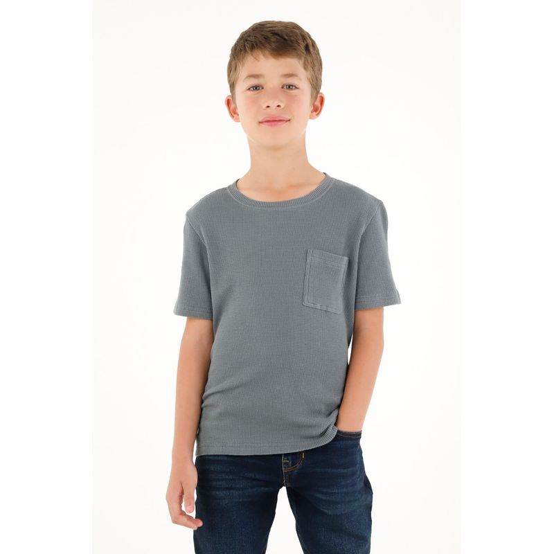 TENNIS - Camiseta gris en 100% algodón para niño