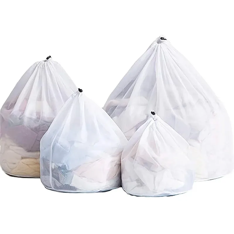 GENERICO - SET KIT X 5 BOLSAS MALLA PARA LAVANDERIA LAVAR ROPA DELICADA LAVADORA