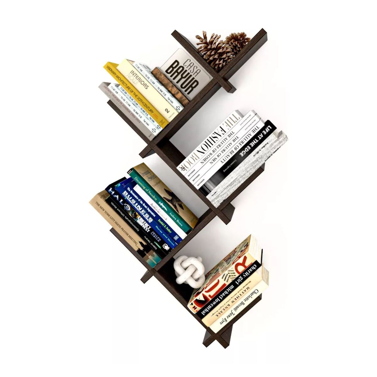 GENERICO - Repisa Biblioteca Flotante B-02 Minimalista Moderna Melamina Wengue