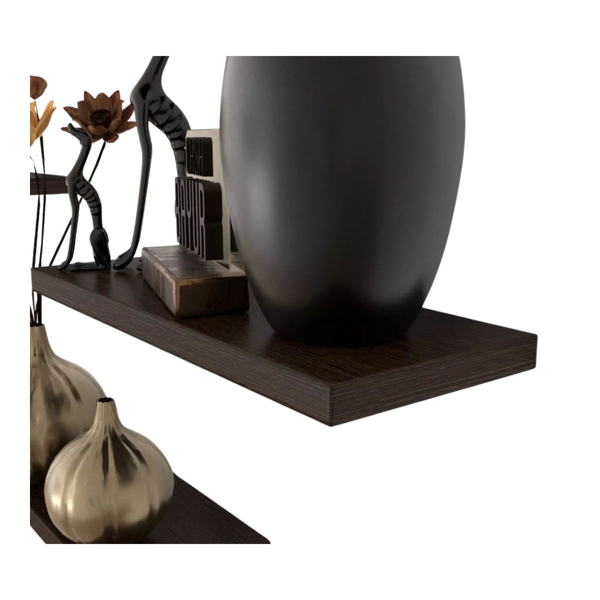 GENERICO - Repisa Biblioteca Flotante B-02 Minimalista Moderna Melamina Wengue