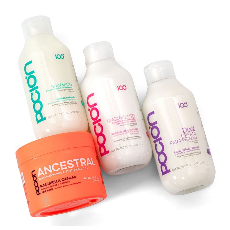 LA POCION - Kit Restaurador X4 La Poción SHAMPOO+CREMA PEINAR +TRATAMIENTO+ MASCARILLA