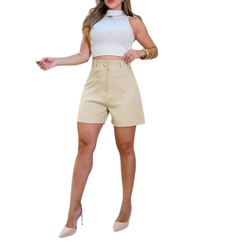 YURELKSHOP - SHORT MUJER PANTALON CORTO ELEGANTE CASUAL
