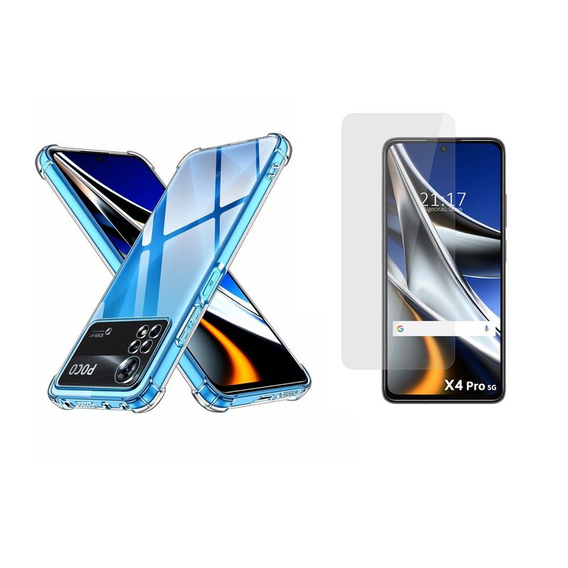 GENERICO - Funda Airbag Antichoque + Vidrio Templado Para Xiaomi Poco X4 Pro 5G