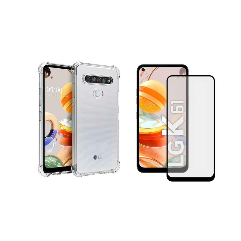 GENERICO - Funda Airbag Antichoque + Vidrio Templado Para LG K61