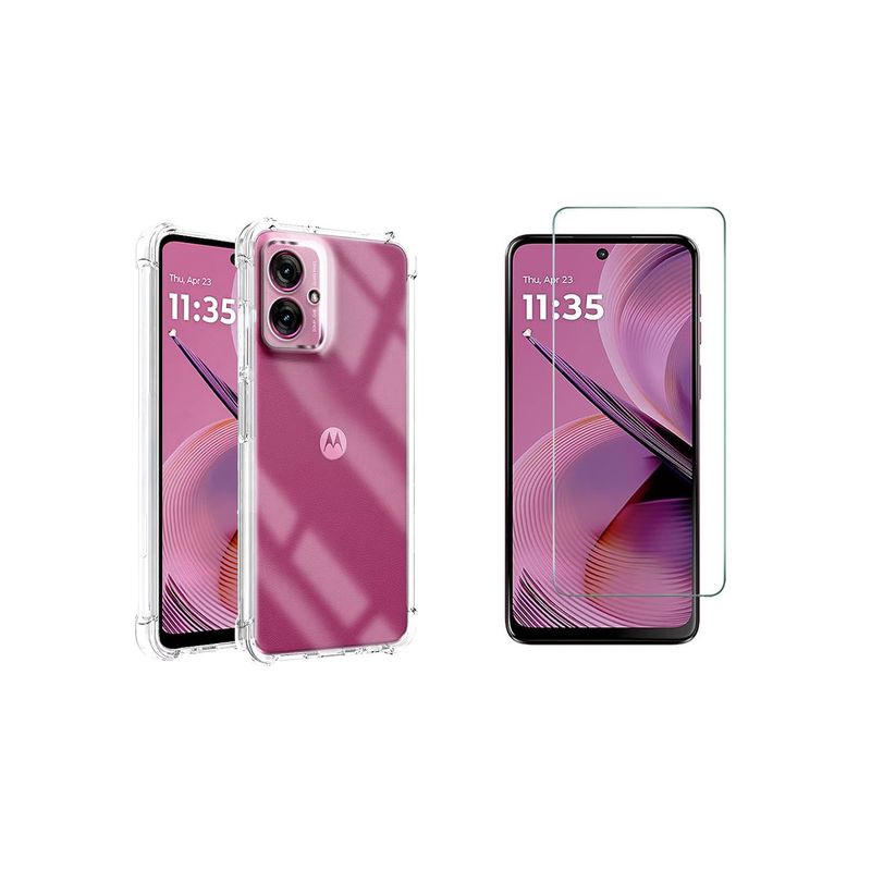 GENERICO - Funda Airbag Antichoque + Vidrio Templado Motorola Moto G55