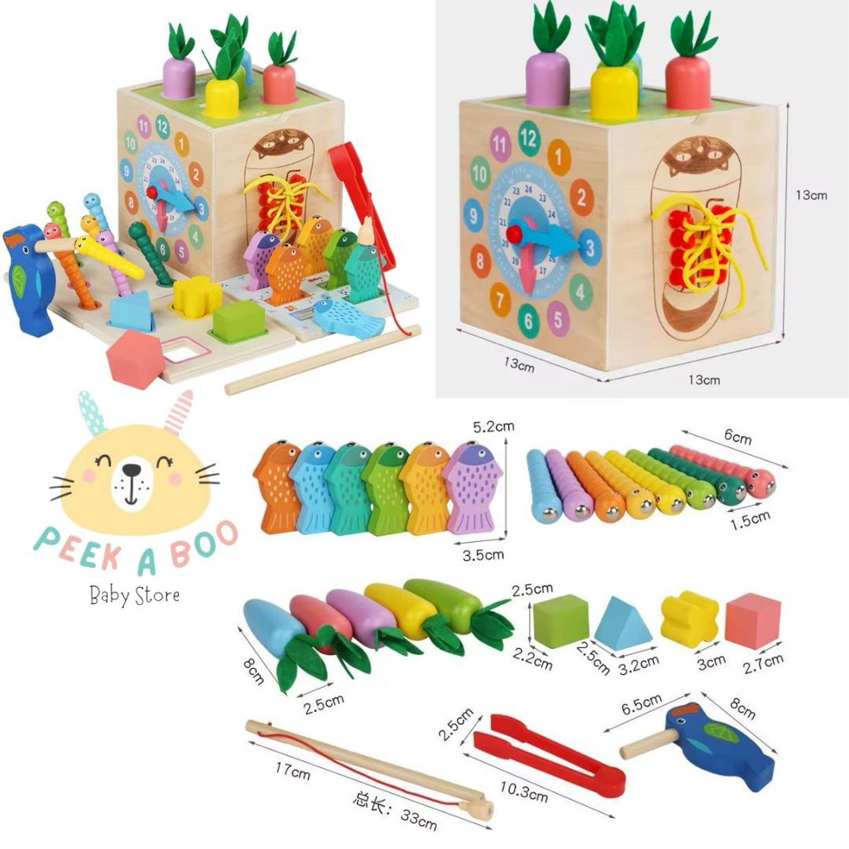 GENERICO - Cubo Montessori Multifuncional 7 En 1 Nuevo Para Bebes