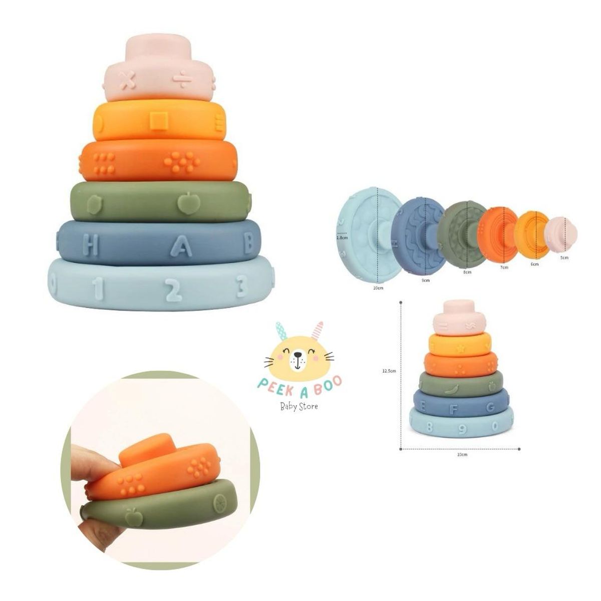 GENERICO - Torre Apilable Sensorial Silicona Para Niños