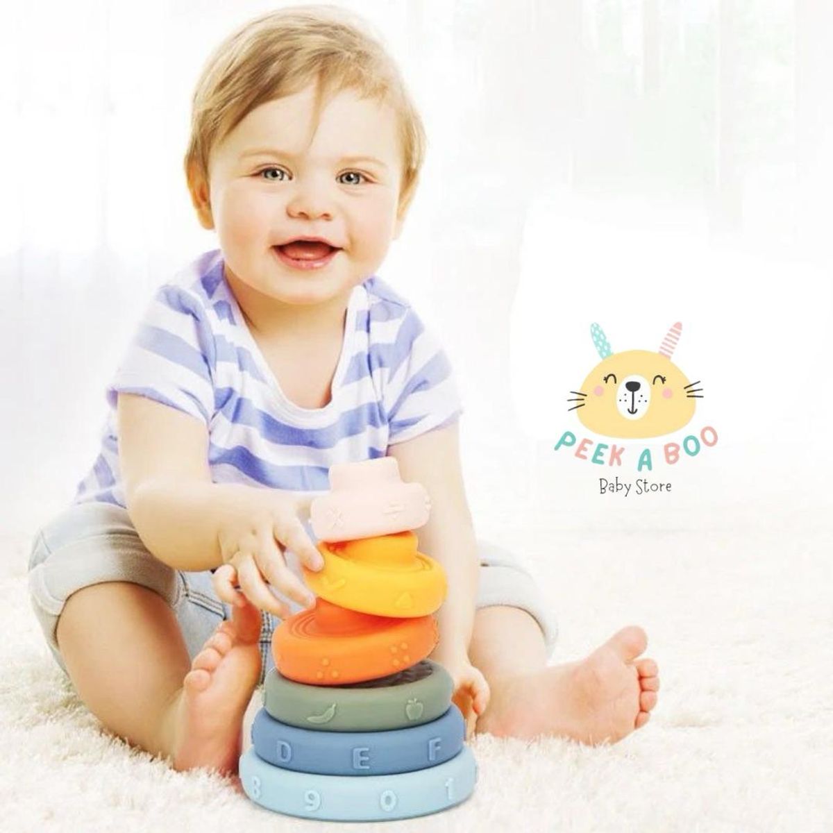 GENERICO - Torre Apilable Sensorial Silicona Para Niños