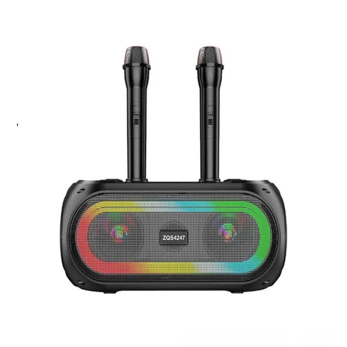 GENERICO - Parlante Karaoke Bluetooth Multifuncional Led Incluye Dos Micrófonos