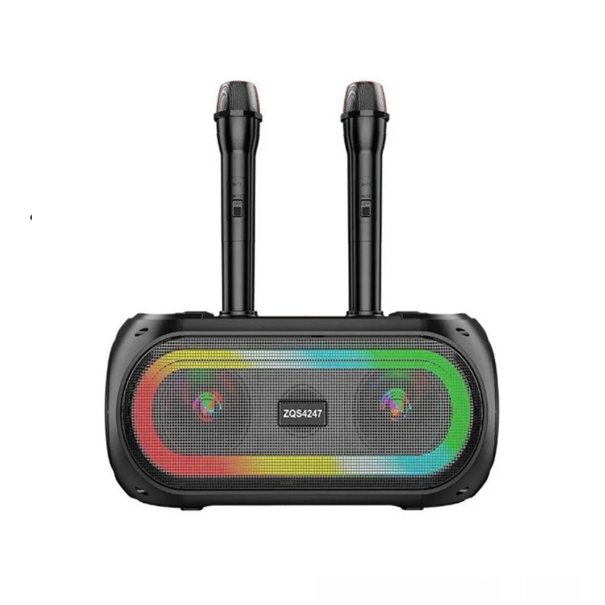 GENERICO - Parlante Karaoke Bluetooth Multifuncional Led Incluye Dos Micrófonos