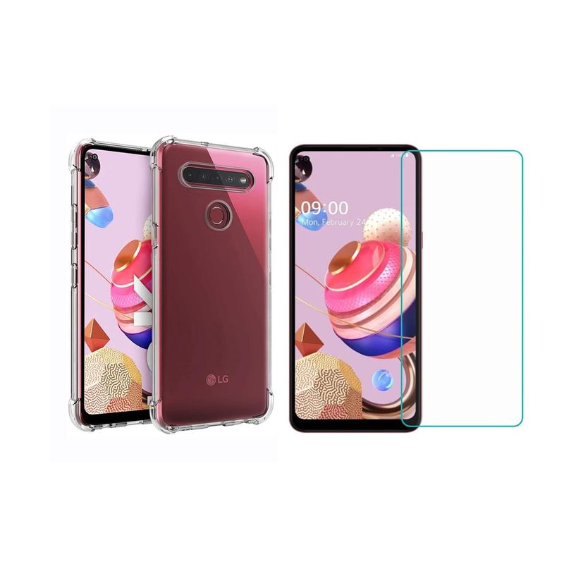 GENERICO - Funda Airbag Antichoque + Vidrio Templado Para LG K51S