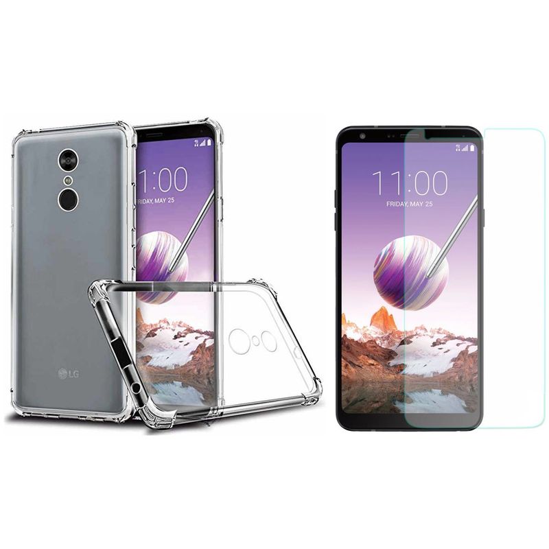 GENERICO - Funda Airbag Antichoque + Vidrio Templado Para LG Q STYLUS