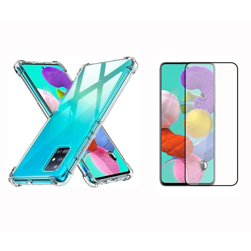 GENERICO - Funda Airbag Antichoque + Vidrio Templado Para Samsung Galaxy A51