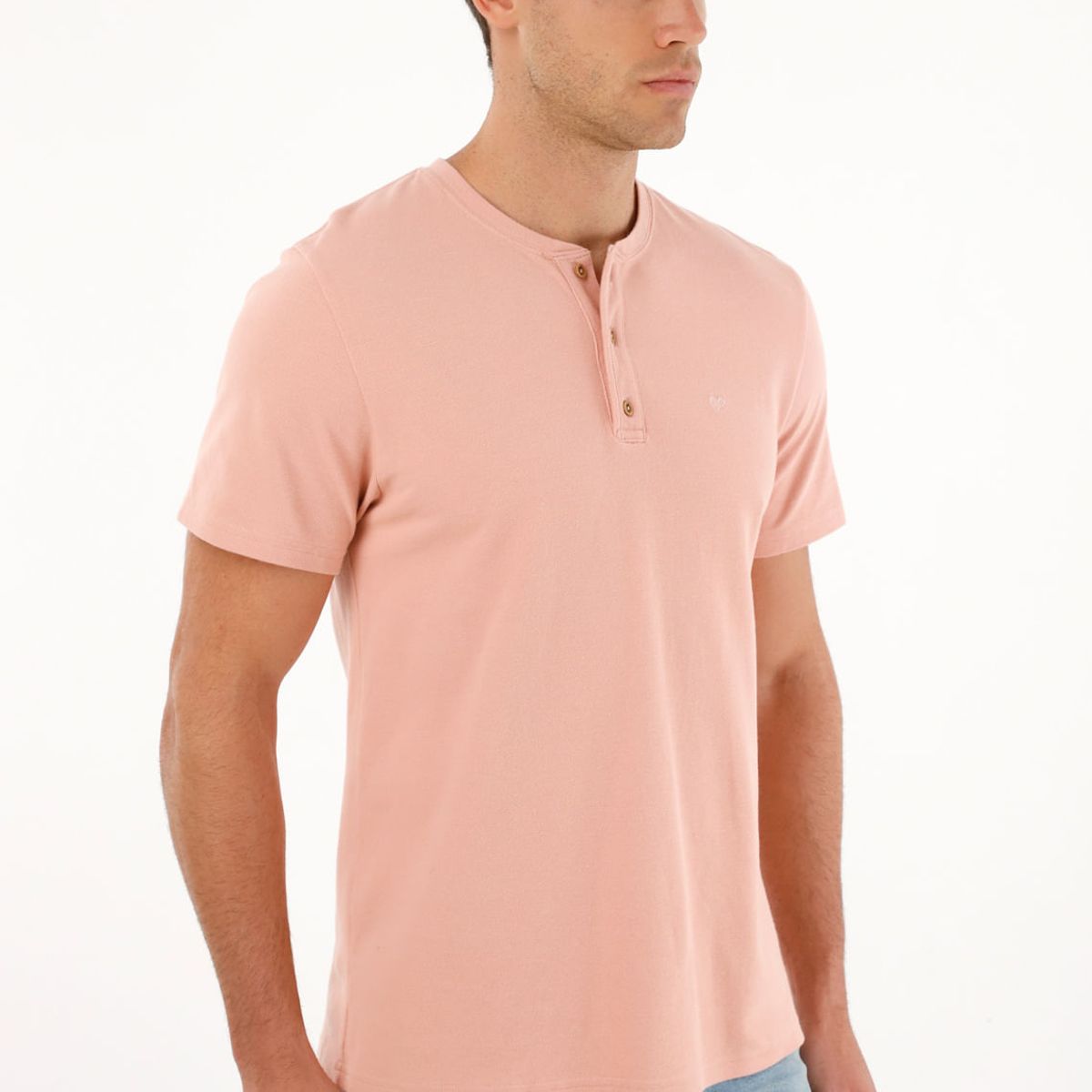TENNIS - Camiseta rosada manga corta para hombre