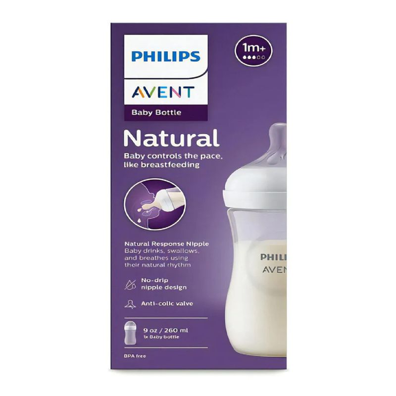 AVENT - Tetero Avent Natural 9 Onzas Sin Bpa Color Transparente
