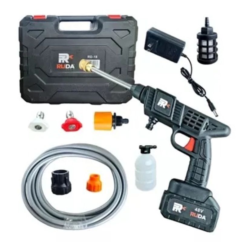 GENERICO - Hidrolavadora 48V Inalambrica Hidrojet Lavado + 2 BATERIAS