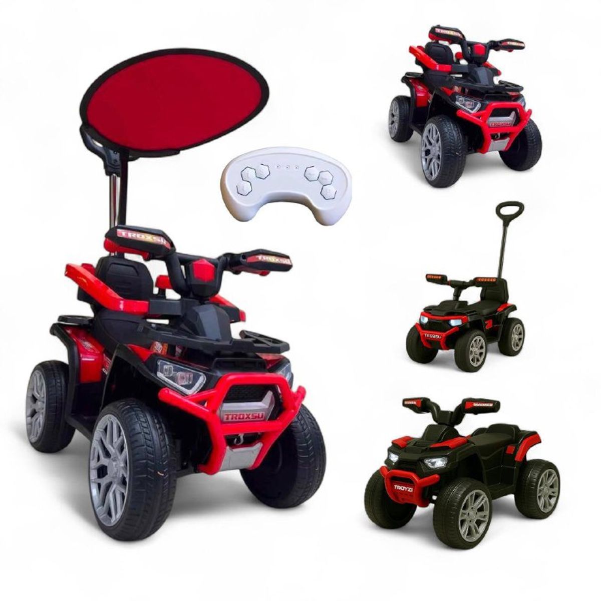 BRITOCHET - Carro Paseador Eléctrico Niños C/Remoto Giratorio 1 a 4 Años REF CUA221 ROJO