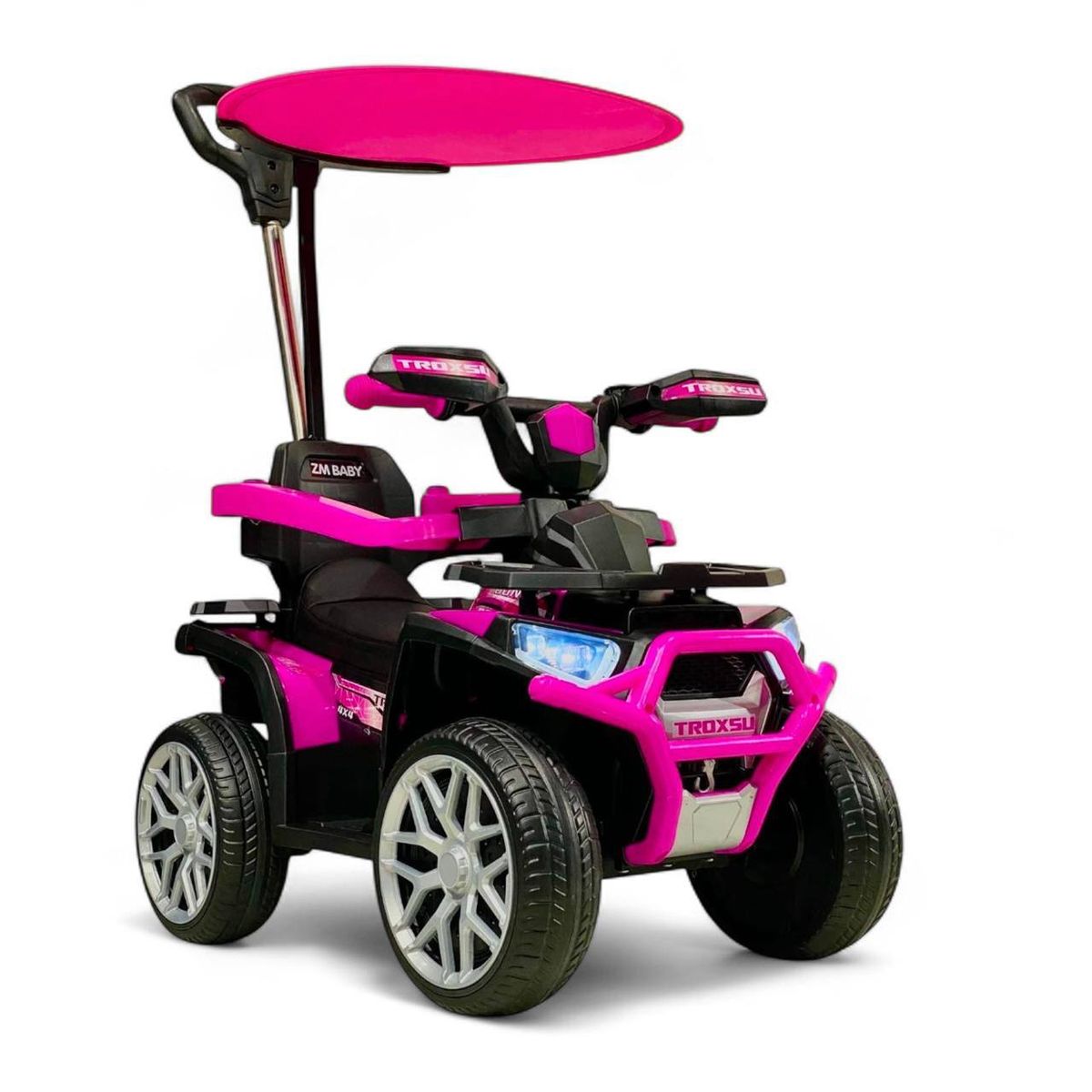 BRITOCHET - Carro Paseador Eléctrico Niños C/Remoto Giratorio 1 a 4 Años REF CUA221 FUSCIA