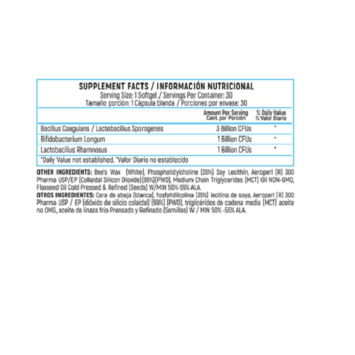 HEALTHY AMERICA - SPOROGENEX WITH BACILUS X 30 CAPSULAS BLANDAS