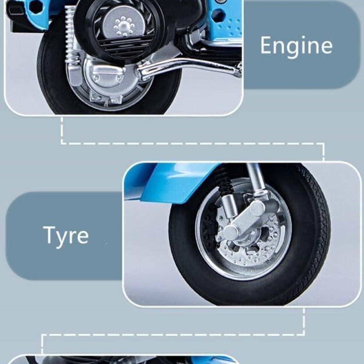 GENERICO - Vespa PX 125 Modelo a Escala 1:10 coleccionable