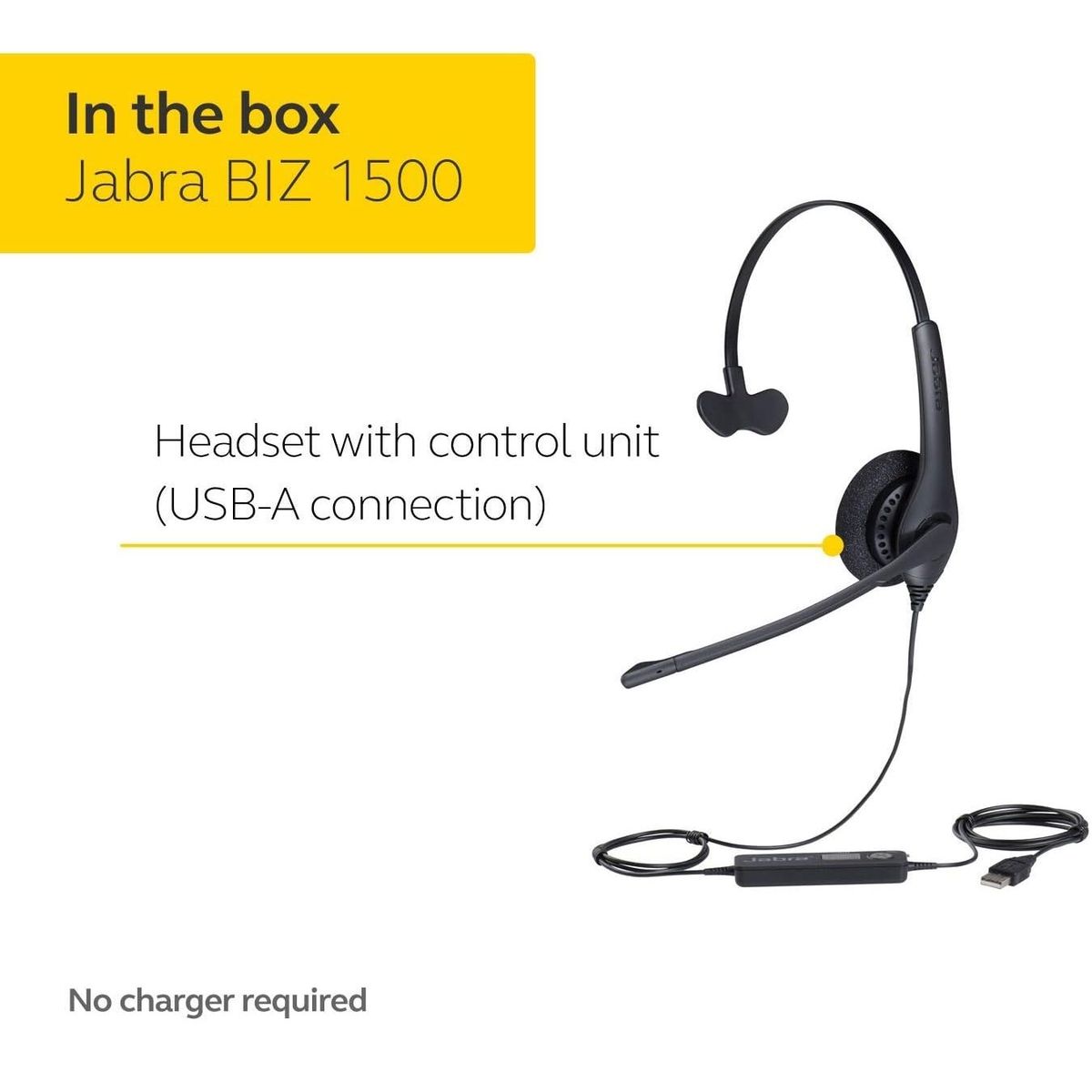 JABRA - Audífonos Diadema Jabra Biz 1500 Mono USB