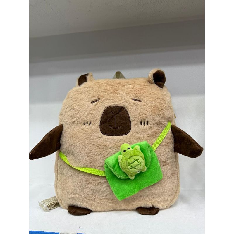 SHUGS - Mochila Infantil de Peluche - Capibara Dormilón con Tortuguita