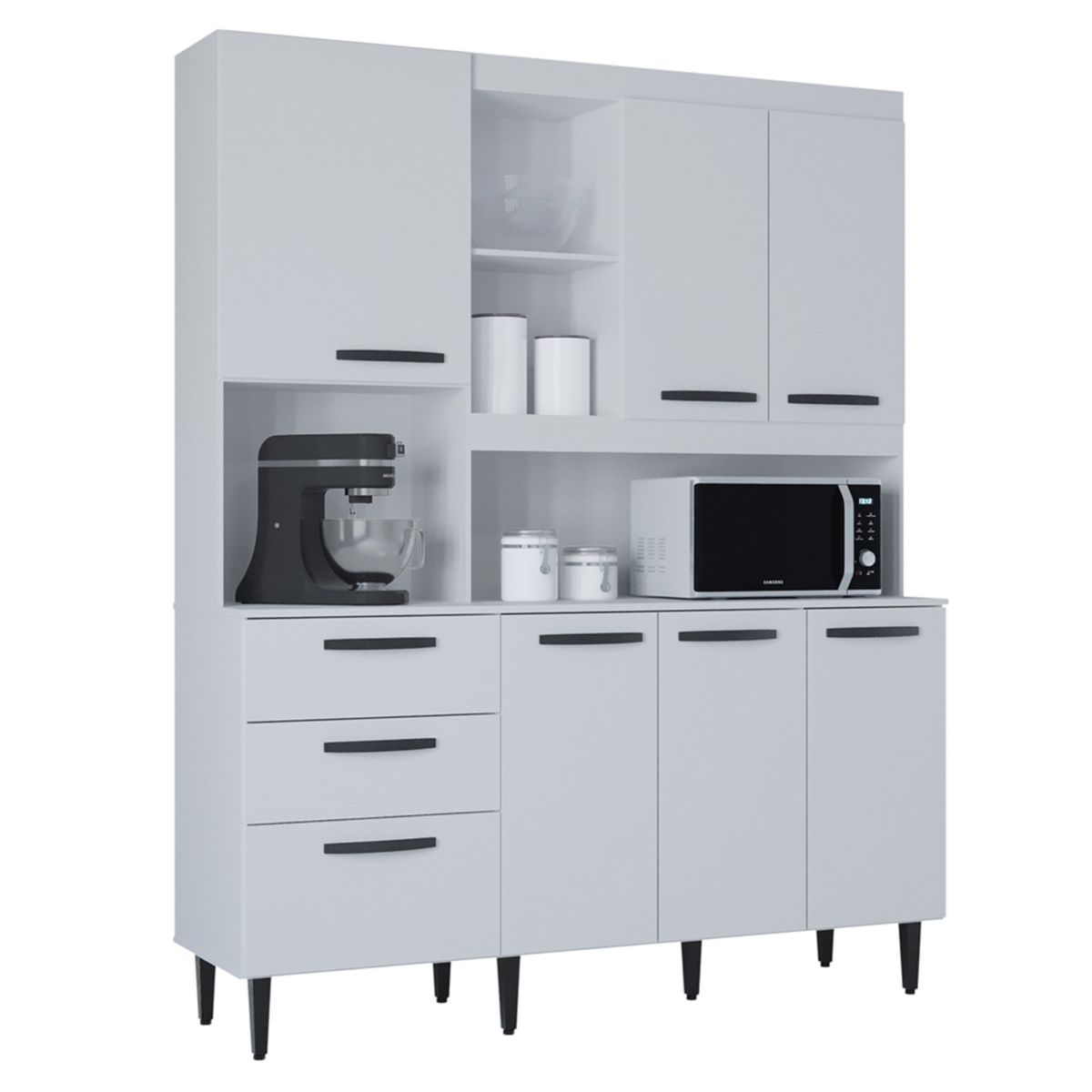 AKIVOY - Alacena Mueble Auxiliar Cocina Catarina Blanca 160cm