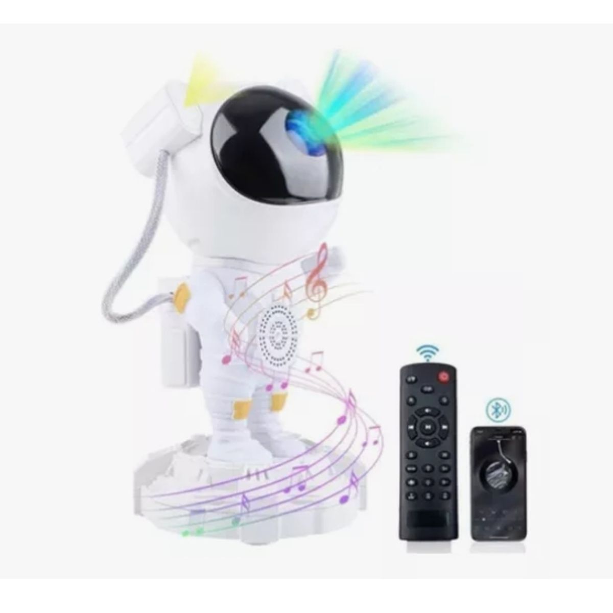 INFANTILES CAJUROMIX - Proyector Astronauta Galaxia Bluetooth Parlante + Control