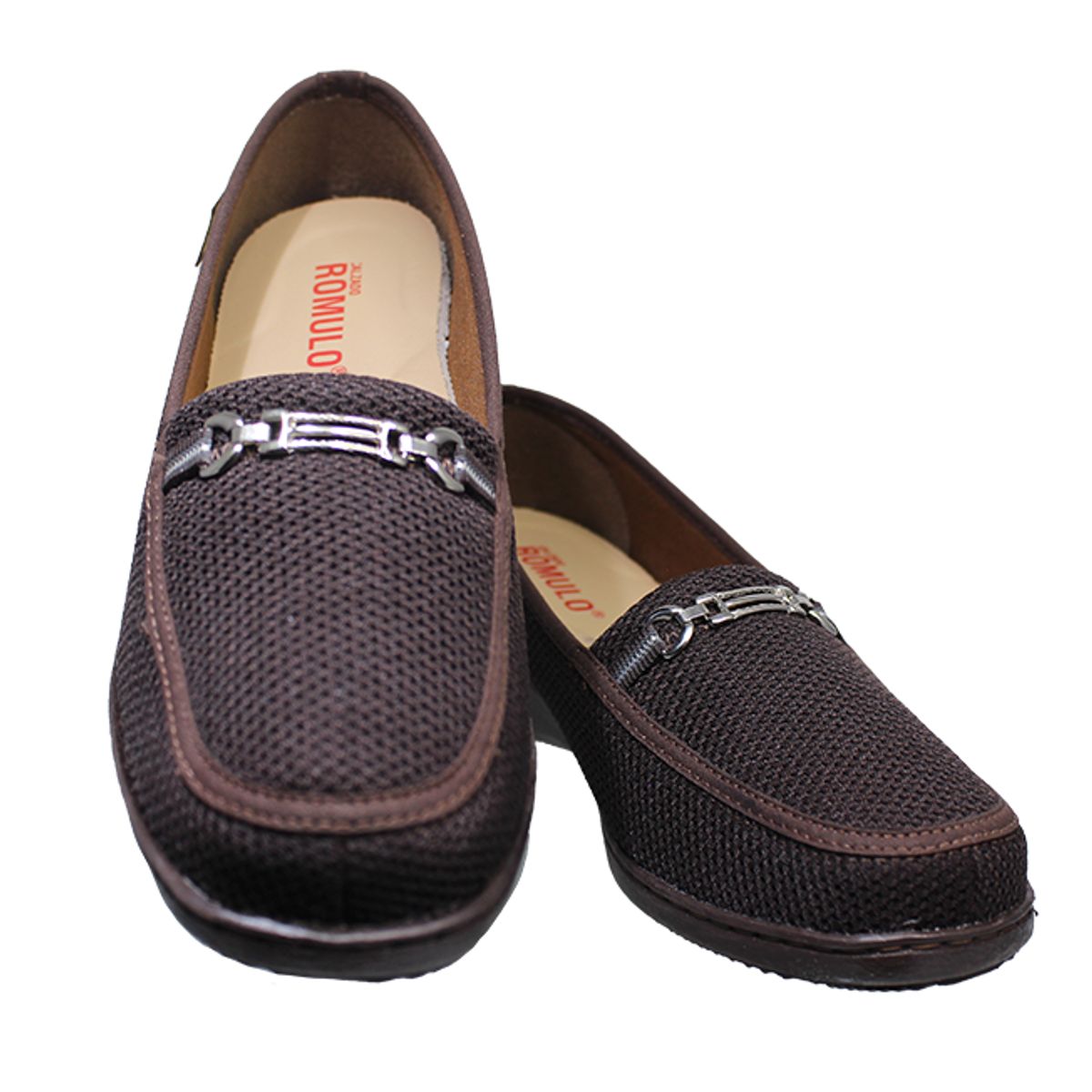 ROMULO - Zapato Mocasín Textil Hebilla Decorativa