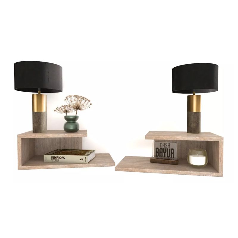 GENERICO - Set 2 Mesa De Noche Flotante Decoracion Mínimalista Mod M-01