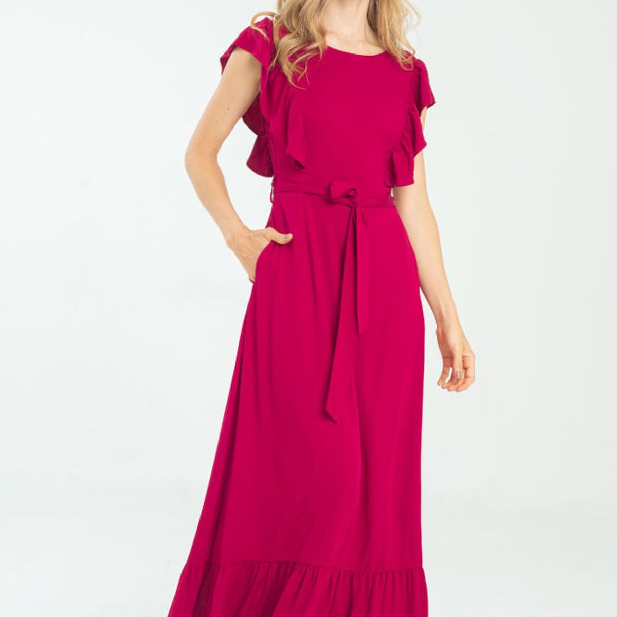 RAGGED - Vestido largo rohena Rojo vino Ragged