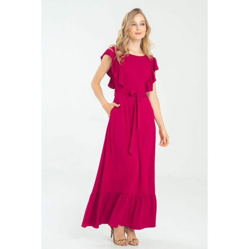 RAGGED - Vestido largo rohena Rojo vino Ragged