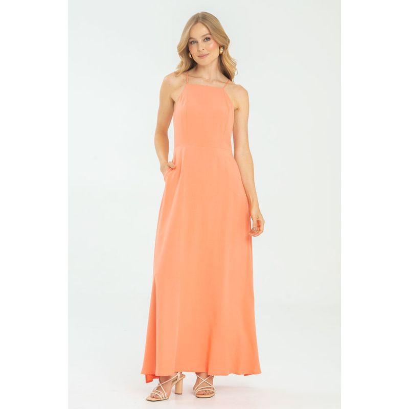 RAGGED - Vestido halter michelle Naranja medio Ragged