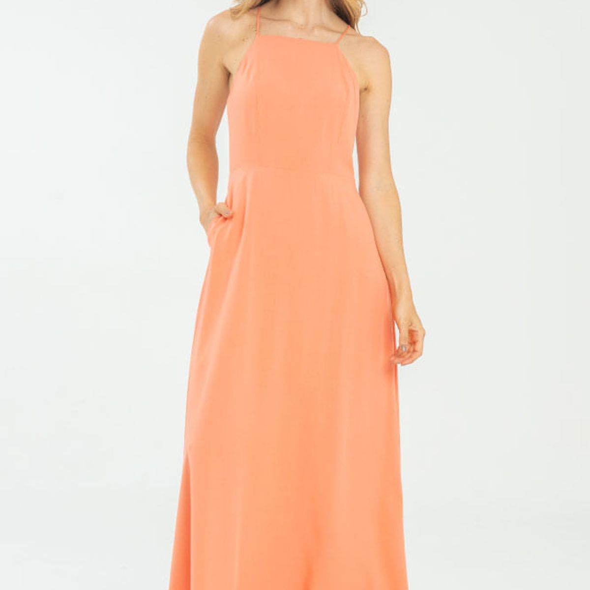 RAGGED - Vestido halter michelle Naranja medio Ragged