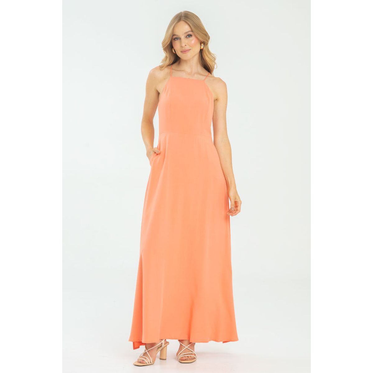 RAGGED - Vestido halter michelle Naranja medio Ragged