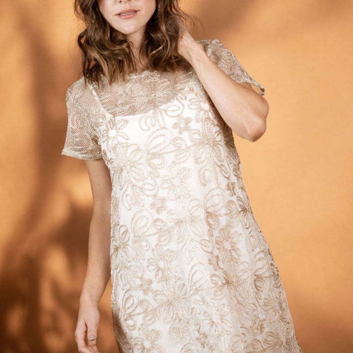 RAGGED - Vestido corto chloe Beige medio Ragged