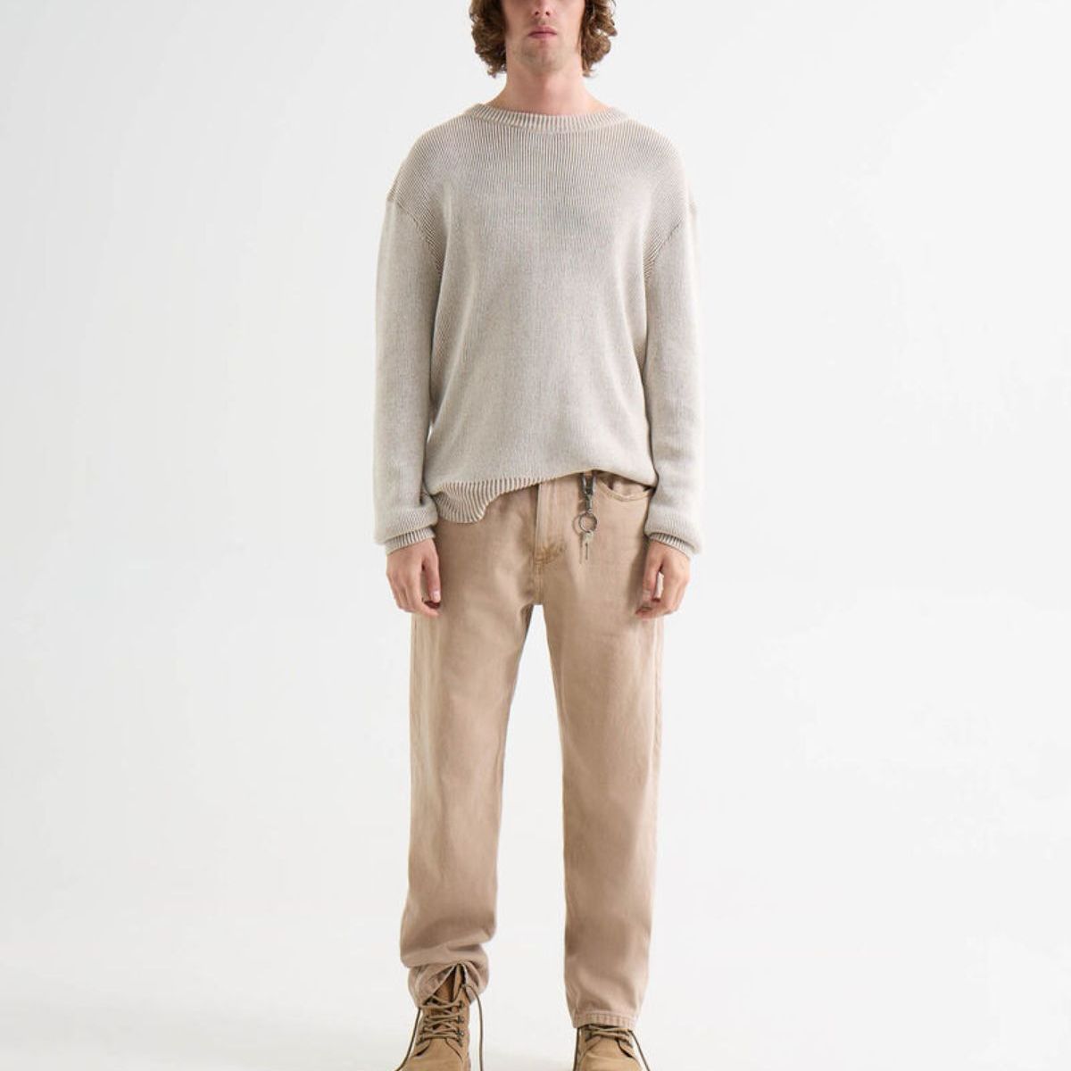 SEVEN SEVEN - Jeans Loose Tono Caqui  Para Hombre Beige Seven Seven